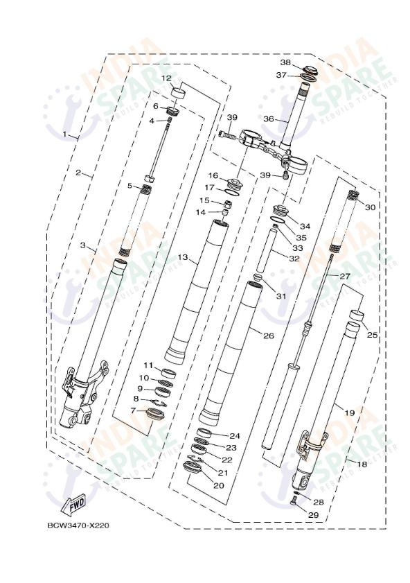 YAMAHA DM45 R15 V4 Series FRONT FORK